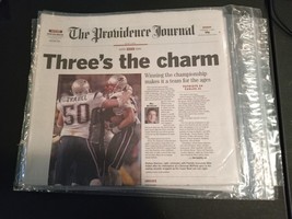 Patriots Win Super Bowl Three&#39;s the Charm RI Providence Journal Newspaper - £9.53 GBP