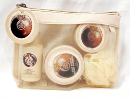 The Body Shop SHEA Shower Cream Body Butter Sugar Scrub Puff Bag 5-Piece... - $29.99