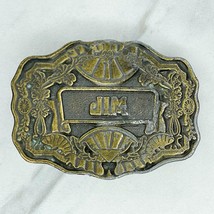 Oden Bronze Tone Vintage Jim Name Belt Buckle - £15.49 GBP