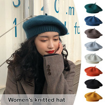 Women Autumn Winter Knit Berets Hats French Artist Street Painter Hat Girls - £10.53 GBP