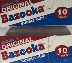 Bazooka Original Throwback Bubble Gum 2 Bxs 10 Pieces Per Box-SHIPS N 24... - $6.81