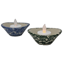 Gerald Henn Workshops Pottery Spongeware Tea Light Holder Trinket Dish S... - $25.00
