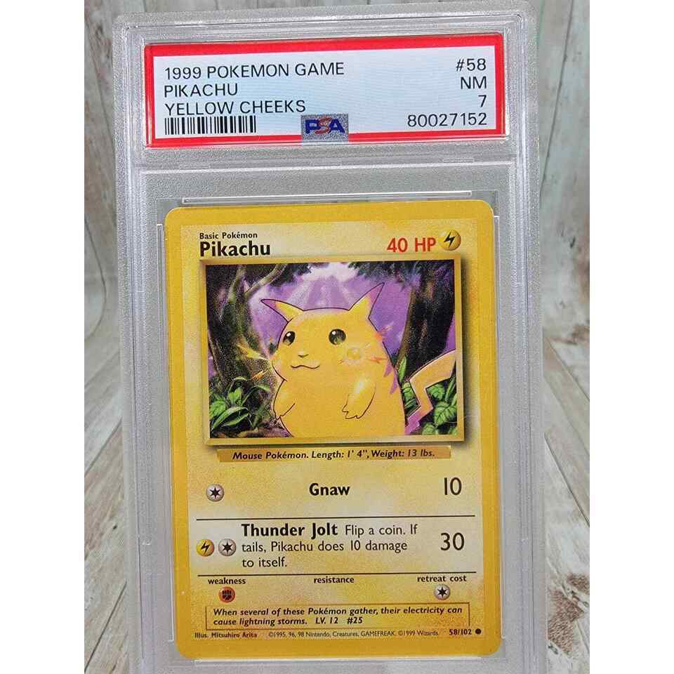 Pokémon Pikachu (Yellow Cheeks) - Base Set 58/102 PSA 7- Near Mint 1999 - $24.52