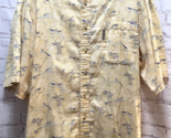 Columbia Sportswear men&#39;s L large yellow button front shirt sharks sungl... - £13.32 GBP