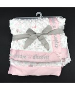 Just Born Baby Blanket Dream Discover Explore Minky Satin Trim Embroidered - $59.99