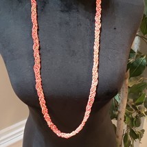 Womens Fashion Coral Multi Twisted Beaded Choker Necklace with Lobster Clasp - £19.33 GBP