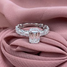 IGI 2Ct D-VS1 Emerald Cut Lab Grown Diamond Engagement Eternity Ring 14k 4.60ctw - $3,483.29