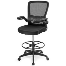 Swivel Office Chair Drafting Chair Tall Adjustable w/Lumbar Support Foot... - £131.06 GBP