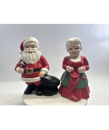 Santa &amp; Mrs Claus Hand Painted Ceramic Figures Hobbyist Vintage Set - $74.79