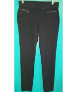 Ann Taylor Zipper Pocket Pants Women Size MT Black Pull on Low Rise Medi... - $25.98 CAD