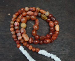 Antique Vintage Himalayan African Afghan Carnelian Agate Old Bead Necklace - $281.30