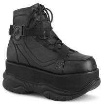 DEMONIA NEPTUNE-181 Men&#39;s Goth Punk Cyber 3&quot; Platform Black Ankle Boots Shoes - £91.86 GBP