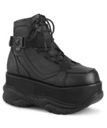 DEMONIA NEPTUNE-181 Men&#39;s Goth Punk Cyber 3&quot; Platform Black Ankle Boots ... - £90.82 GBP