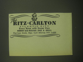 1946 The Ritz-Carlton Atlantic City Ad - Every Room with Ocean View - $18.49