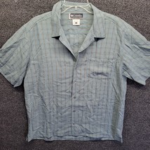 Columbia XCO Shirt Mens Sz Large Gray Plaid Button Up Short Sleeve Hike Fish - £9.35 GBP