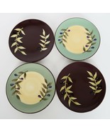 Set of 4 Crate &amp; Barrel earthenware Kalamata Olive Branch tapas plates 6.5&quot; - $34.17 CAD