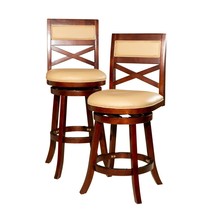 DTY Indoor Living Meeker X Back Swivel Stool, 30” Bar Stool or 24&quot; Count... - £153.48 GBP+