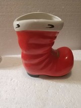 Lefton Large Porcelain Santa Boot Red/Gold Tag Exclusively Japan 1940&#39;s - £37.94 GBP