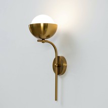 Vintage brass wall lamp with glass ball MQ - $286.33 CAD
