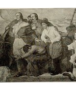 1935 The Mayflower Pilgrims Makers Of A New Nation Religious Art Print D... - $56.24 CAD