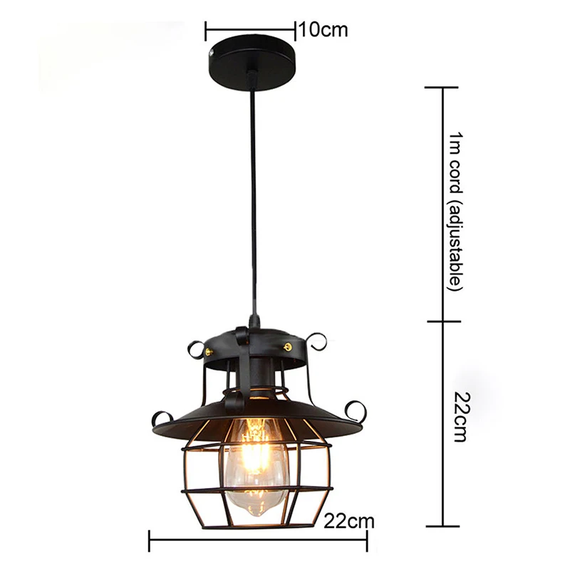  Vintage Pendant Lights Loft Industrial Decor Hanging Lamp  Light For Cafe Bar H - £202.87 GBP