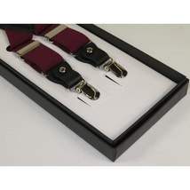 ELEGANT Suspenders Clip on and Button Option for Slacks or Suit Pants Burgundy image 6