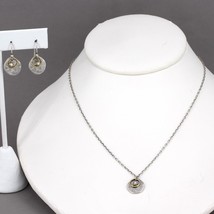 Retired Silpada Dainty Sterling &amp; Bronze River Shell 16&quot; Necklace &amp; Earrings Set - £27.48 GBP