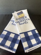 Gather Here With Grateful Hearts Set Of 2 Kitchen Towel Set - 15&quot;x25&quot; NEW - £7.62 GBP