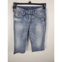 Silver Jeans Shorts Womens Size 25 Mid Rise Suki Bermuda Light Wash Straight Leg - $18.79