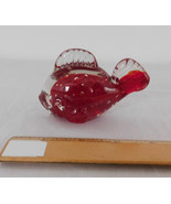 Vintage Fish Paperweight Figurine Red Glass Clear Cased Controlled Air B... - £11.72 GBP