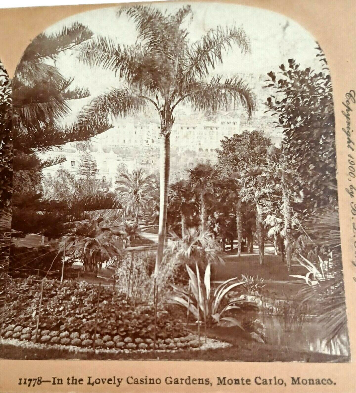 Primary image for Casino Gardens Monte Carlo Monaco Keystone View Co Stereoview Photograph