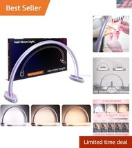 Half Moon Light for Nail Desk, Large Nail Lamp for Desk with Stepless Di... - $78.54