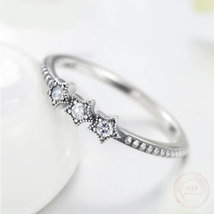 925 Sterling Silver Vintage Stars Cubic Zirconia Stackable Ring - FAST SHIPPING! - £15.71 GBP