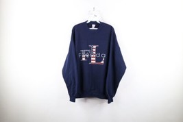 Vintage 90s Streetwear Mens XL Faded Spell Out USA Flag Florida Sweatshirt USA - £39.47 GBP