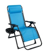 Oversize Lounge Chair with Cup Holder of Heavy Duty for outdoor-Blue - C... - £91.58 GBP