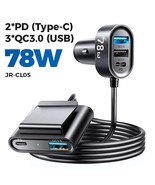 78W 5-in-1 Car Fast Charger with 1.5m Type-C Cable PD QC 3.0 PPS 25W - £17.82 GBP