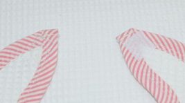EllieO Seersucker Bib And Burp Cloth Set White With Pink Striped Trim image 3
