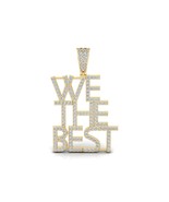1.20 Ct Round Cut moissanite Diamond We The Best Custom name number Pendant - $3,985.21 MXN