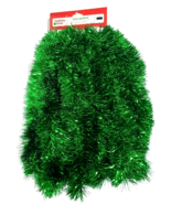 Tinsel Garland Green 15 ft Each Flame Retardant Very Fluffy Set of 2 NEW - €11,04 EUR