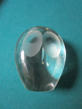 CRYSTAL CLEAR OWL PAPERWEIGHT 4 X 3&quot;  - £44.25 GBP