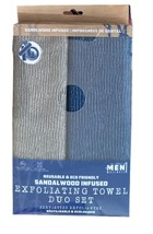 REUSABLE &amp; ECO FRIENDLY SANDALWOOD INFUSED EXFOLIATING TOWEL DUO SET - £10.26 GBP