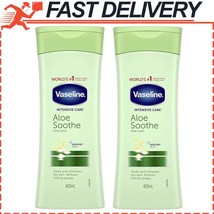 2-Pack Vaseline Intensive Care Aloe Soothe Body Lotion Heals Dry Skin 400ml - £17.51 GBP