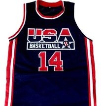 Alonzo Mourning #14 Team USA Basketball Jersey Navy Blue Any Size - £27.53 GBP
