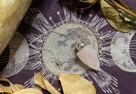 Rough Rose Quartz Crystal Pendulum, Natural Crystal, Metaphysical - £7.92 GBP