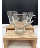 Set of 3 Bormioli Rocco Clear Glass Mugs Cups with Metal Band Handle Tem... - £15.38 GBP