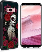 For Samsung Galaxy S8 Sugar Skull Girl Roses Slim Fit Protective Cover Case - £10.19 GBP