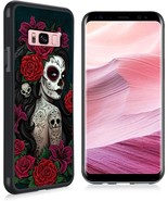 For Samsung Galaxy S8 Sugar Skull Girl Roses Slim Fit Protective Cover Case - £10.07 GBP