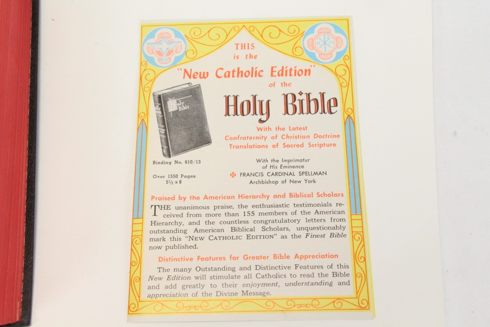Holy Bible New Catholic Edition 1957 Confraternity Douay Version Large Type Item image 7