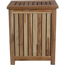 Compact Teak Laundy Storage With Removable Bag In Natural Finish - $5,217.11 MXN