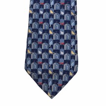 Tommy Hilfiger Necktie Men&#39;s Neck Tie Birds Birdcages Blue Hand Made 100... - £9.56 GBP
